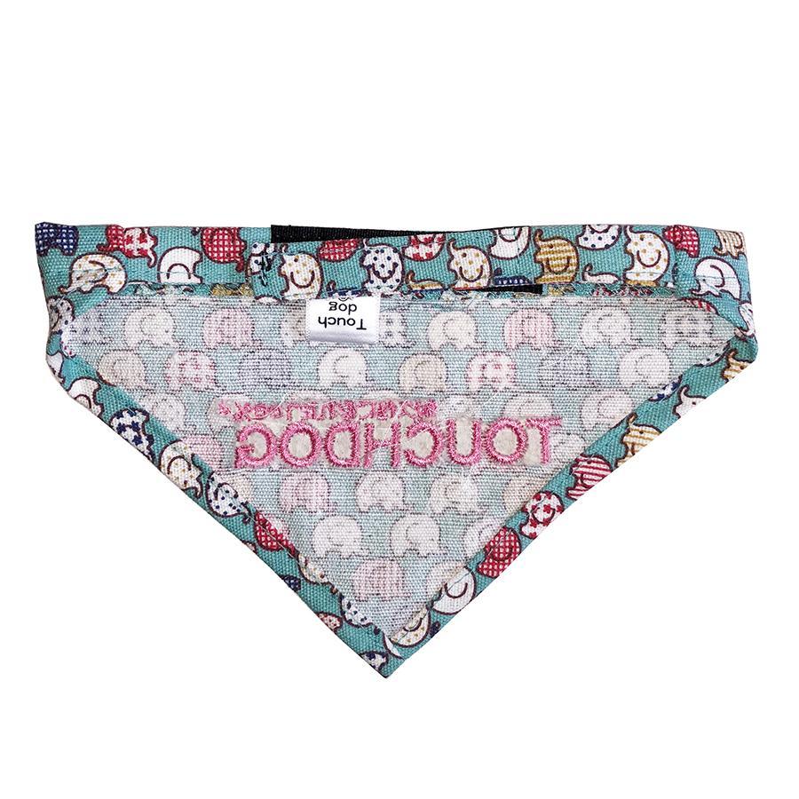 Touchdog Designer Hook-and-Loop Pet Bandana - Aqua - Image 2