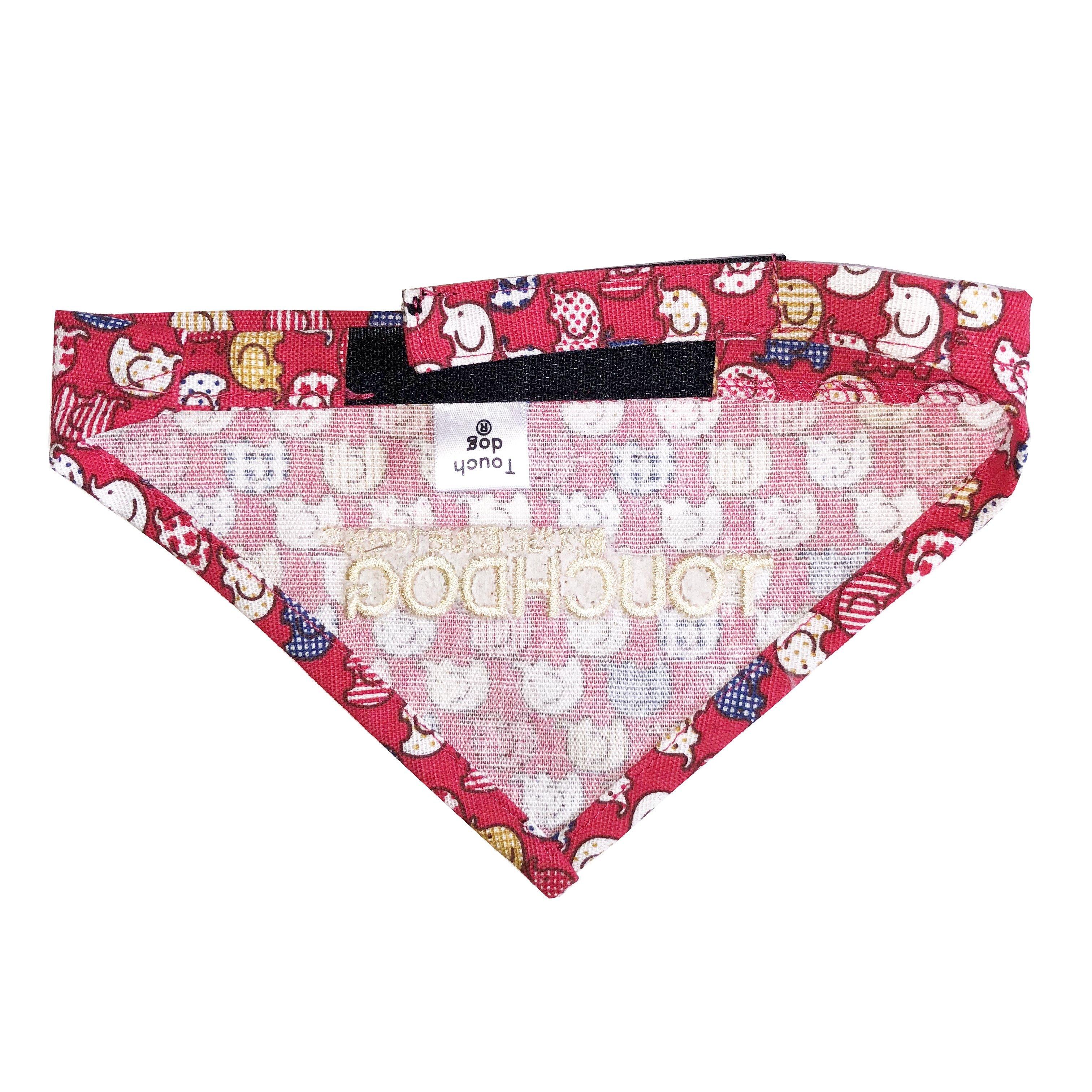 Touchdog Elephant Patterned Hook-and-Loop Fashion Dog Bandana - Image 2
