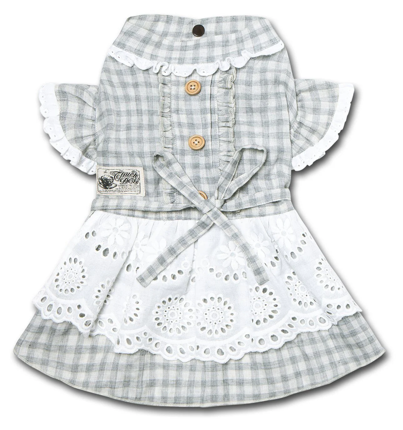 Touchdog 'I love Poochi' Classical Plaid Fashion Designer Dog Dress