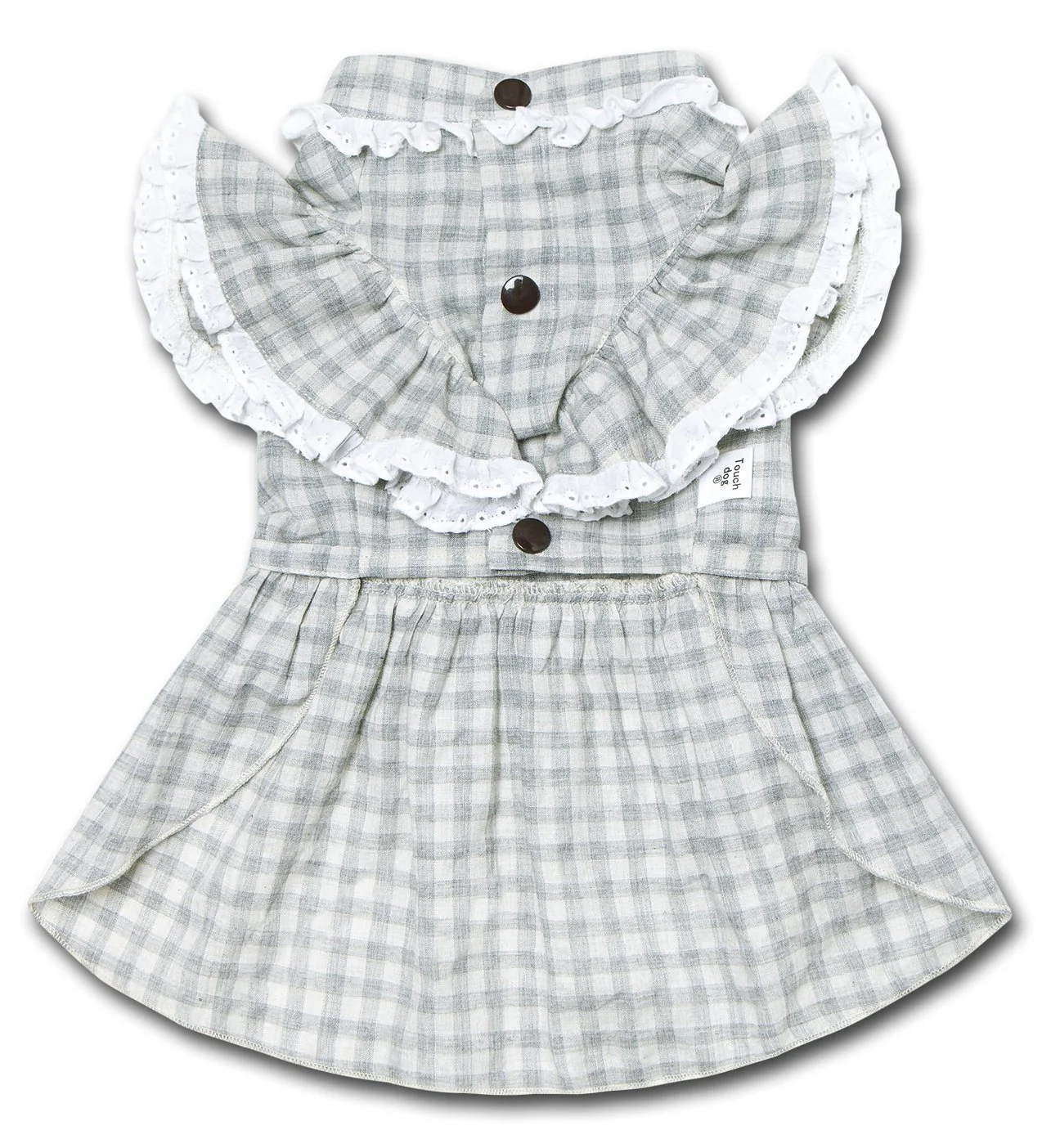 Touchdog 'I love Poochi' Classical Plaid Fashion Designer Dog Dress - Image 2