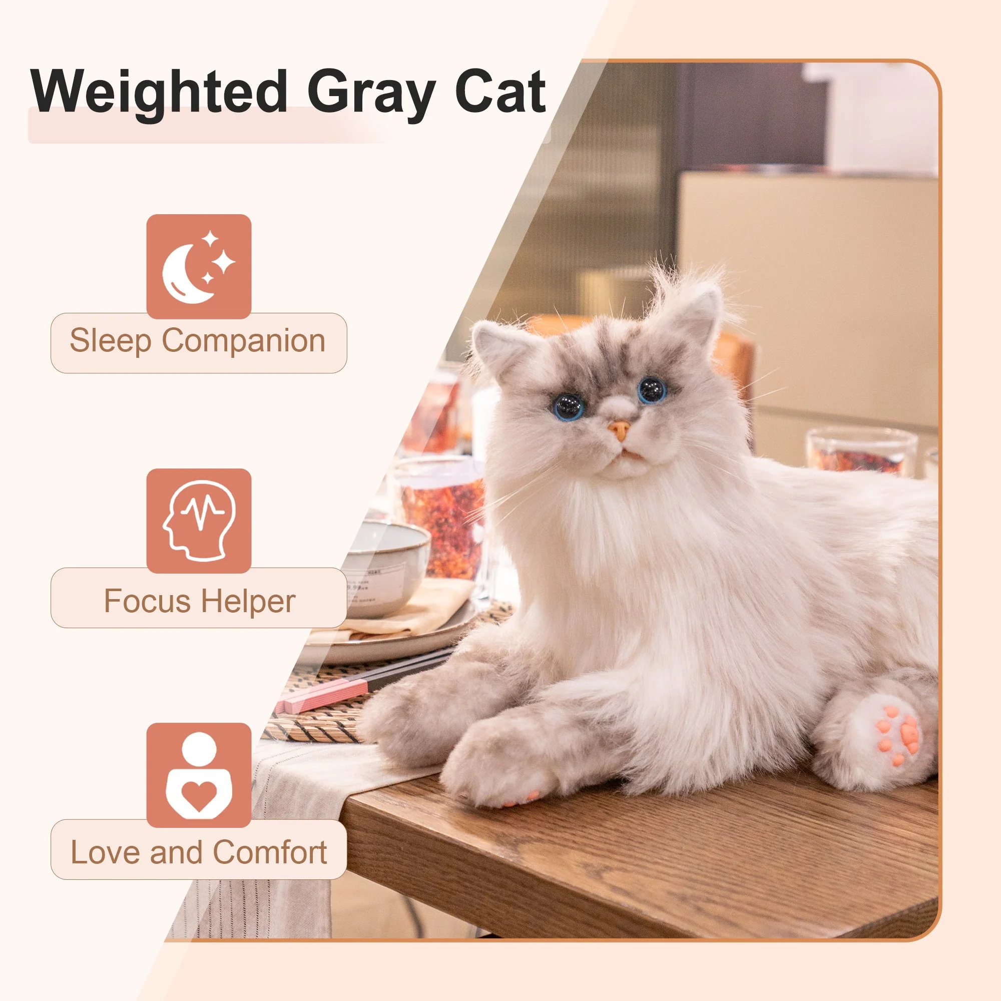 Tracy Weighted 3lbs –Relaxing Cat Toy Comfort Calming Plush - Image 14