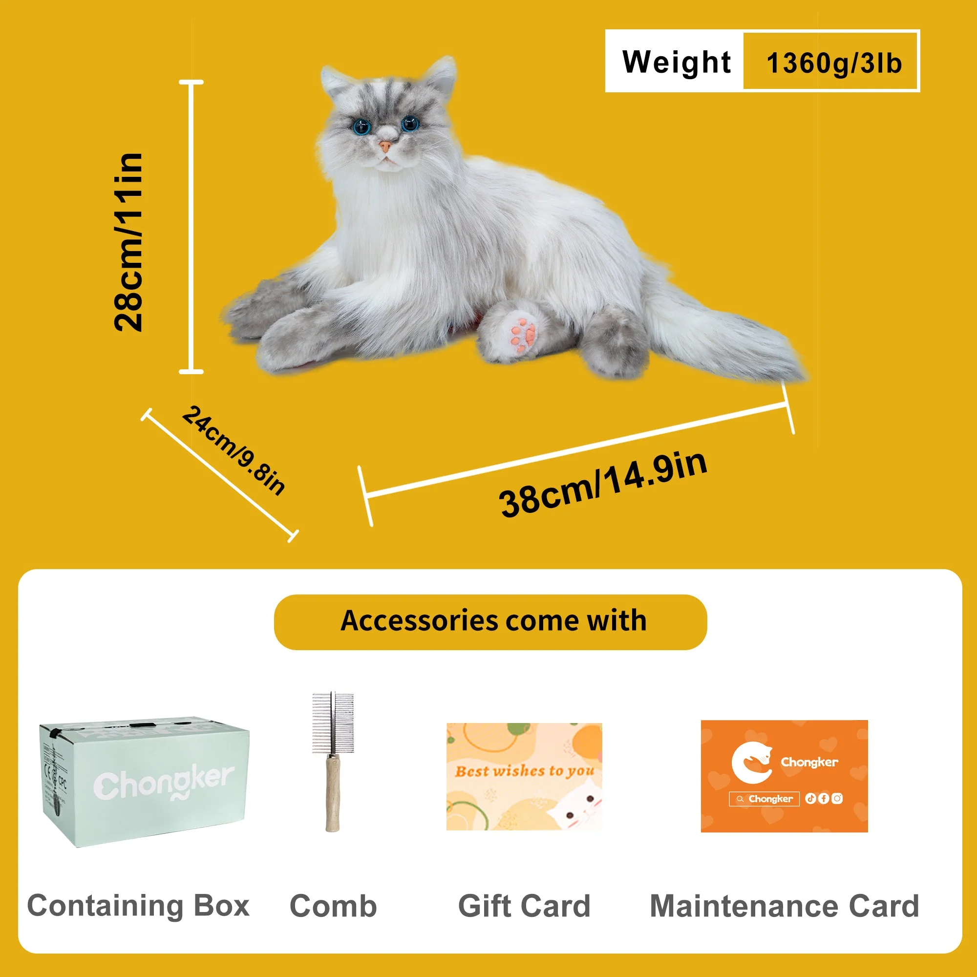 Tracy Weighted 3lbs –Relaxing Cat Toy Comfort Calming Plush - Image 2