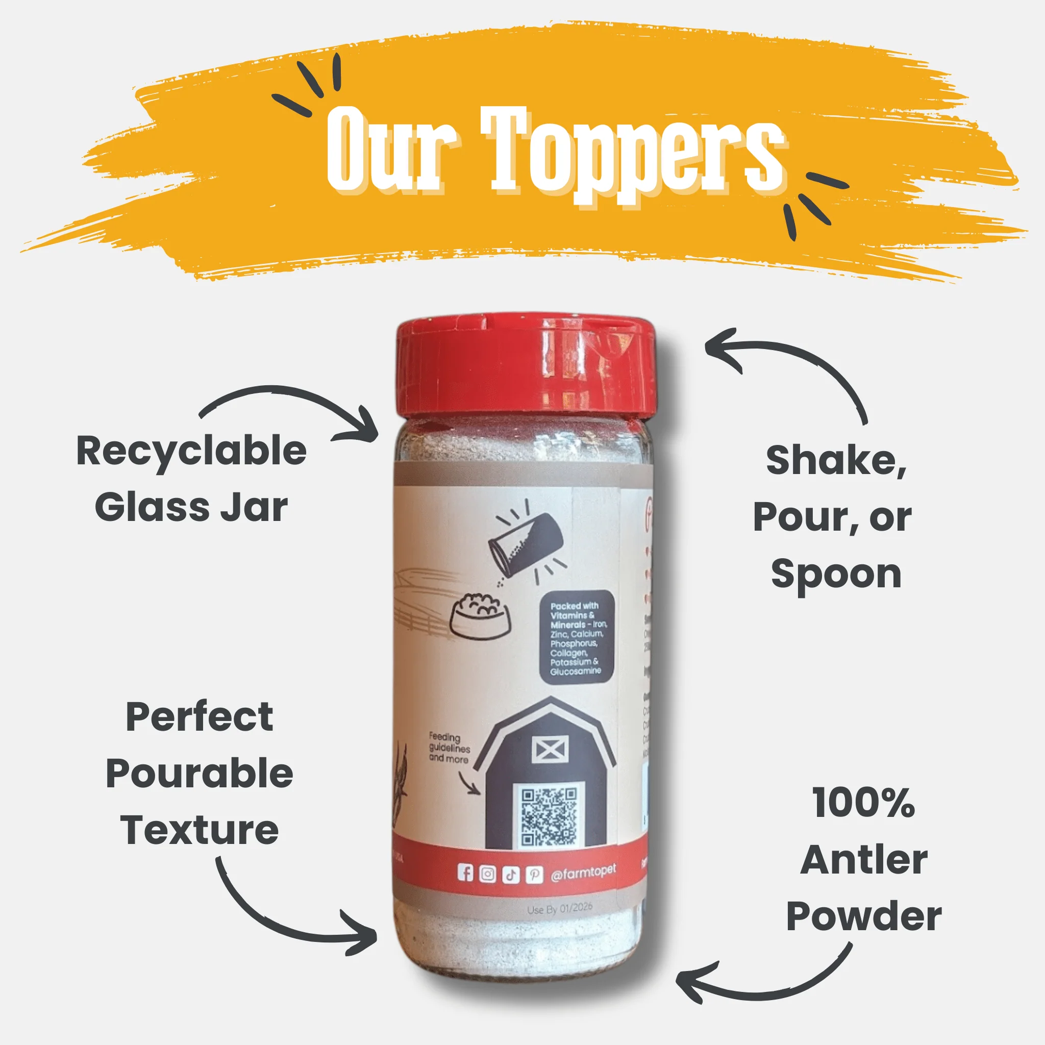 Treat Topper Antler Powder Dog Food Topper | Nutritional Supplement for Dogs and Cats - Image 2