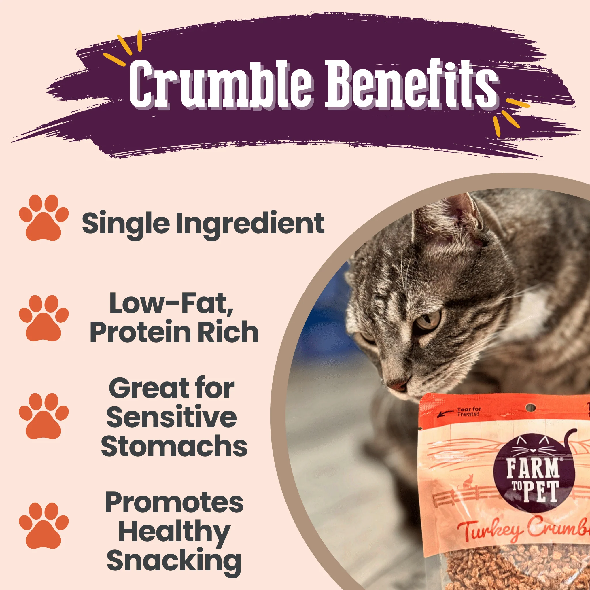 Turkey Crumbles for Cats | Grain-Free Cat Treats - Image 5