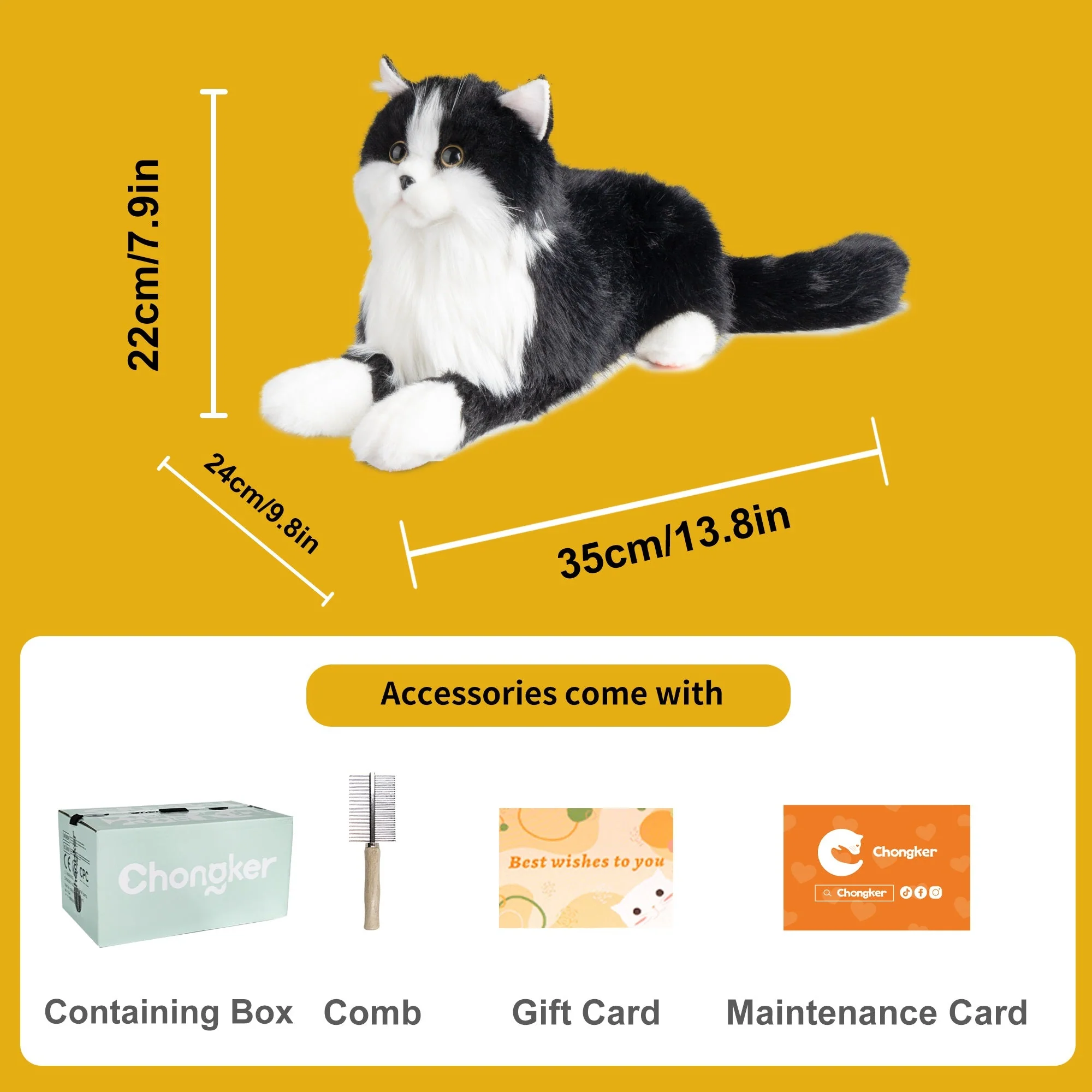 Tuxedo Weighted Plush – Realistic Companion Cat for Adults - Image 3