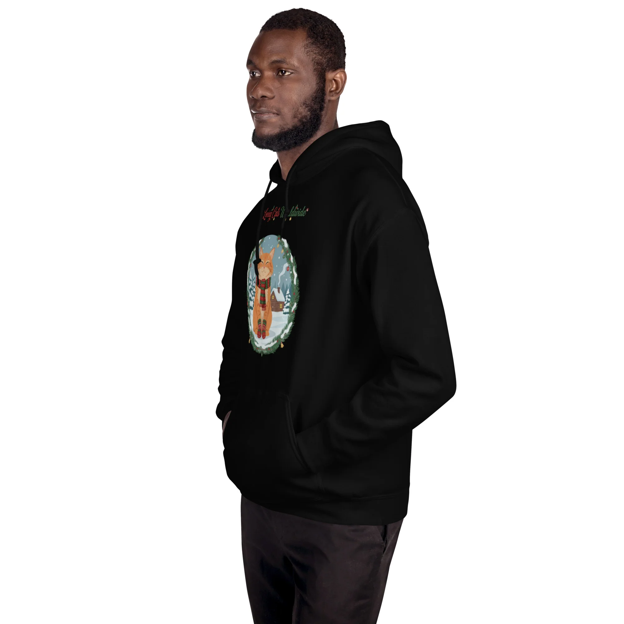 Frosty Paws & Warm Hearts: Orange Cat Snuggle Hoodie - Image 7