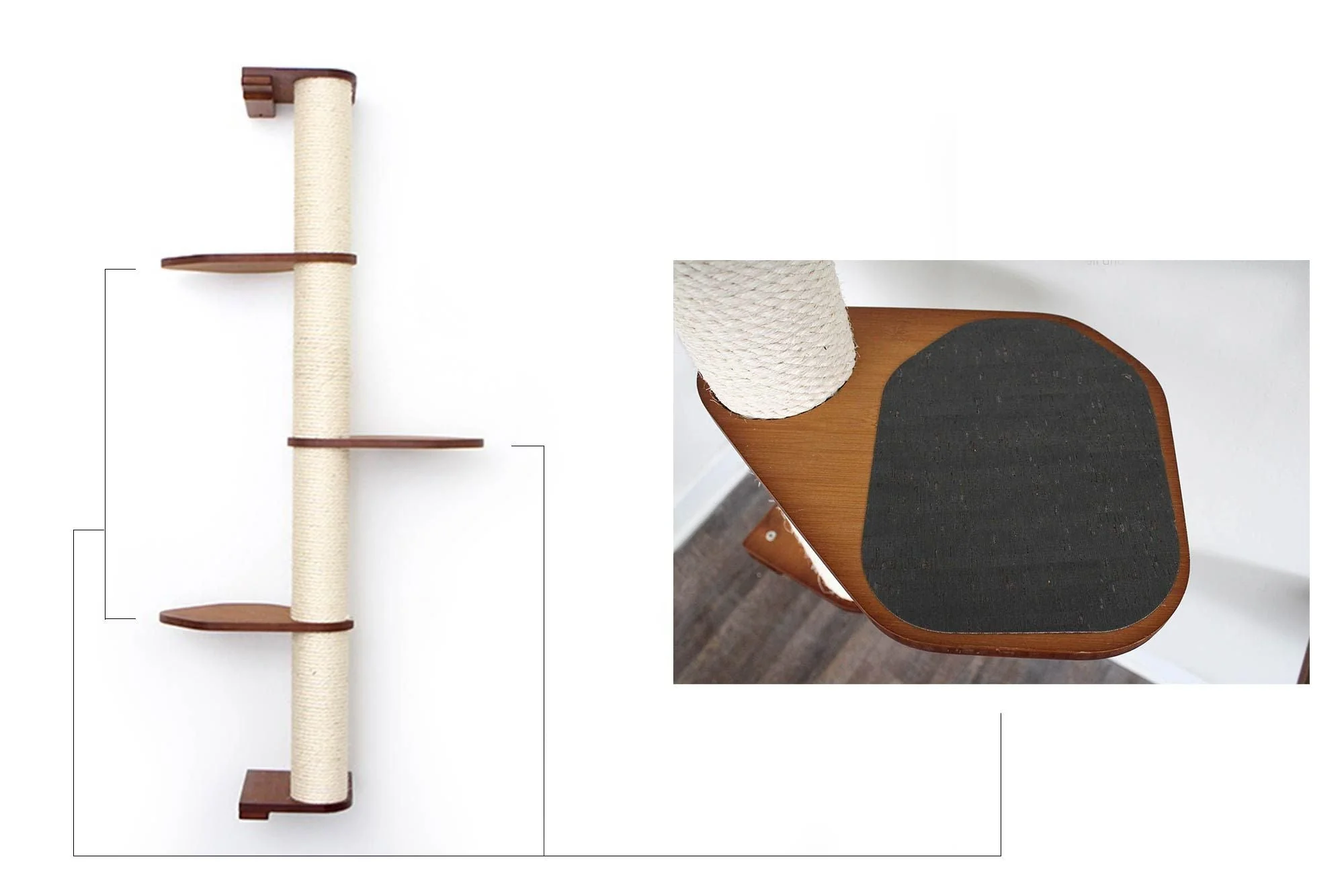 Wall Mounted Cat Climbing Pole - Sisal - Image 10