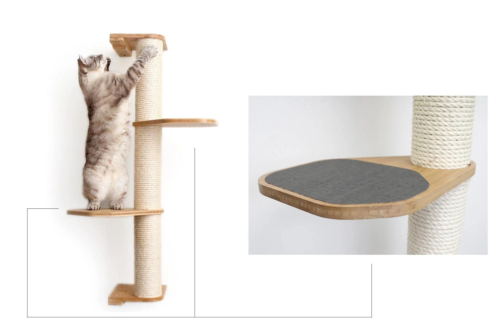 Wall Mounted Cat Climbing Pole - Sisal - Image 16