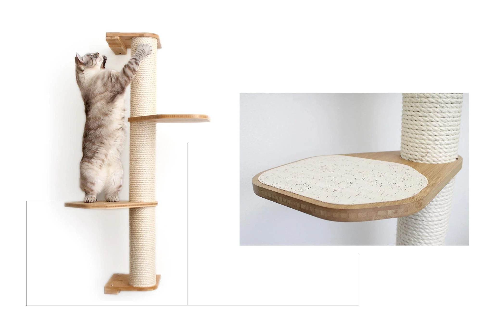 Wall Mounted Cat Climbing Pole - Sisal - Image 17