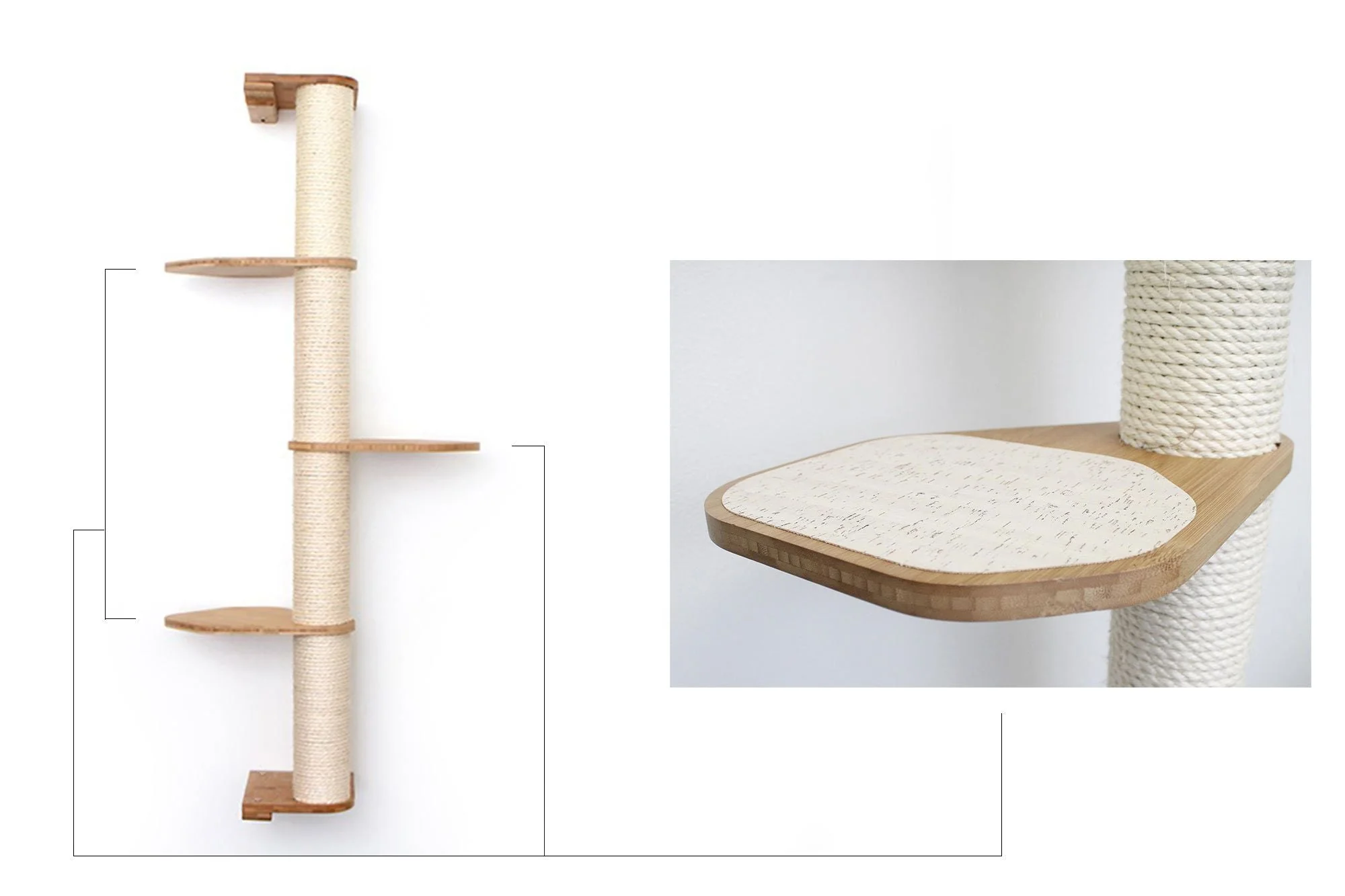 Wall Mounted Cat Climbing Pole - Sisal - Image 21