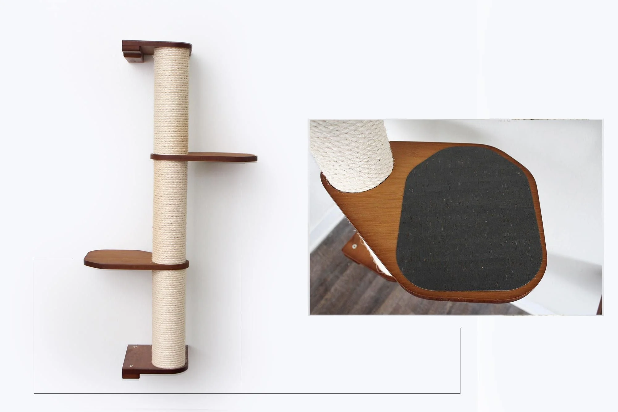 Wall Mounted Cat Climbing Pole - Sisal - Image 29