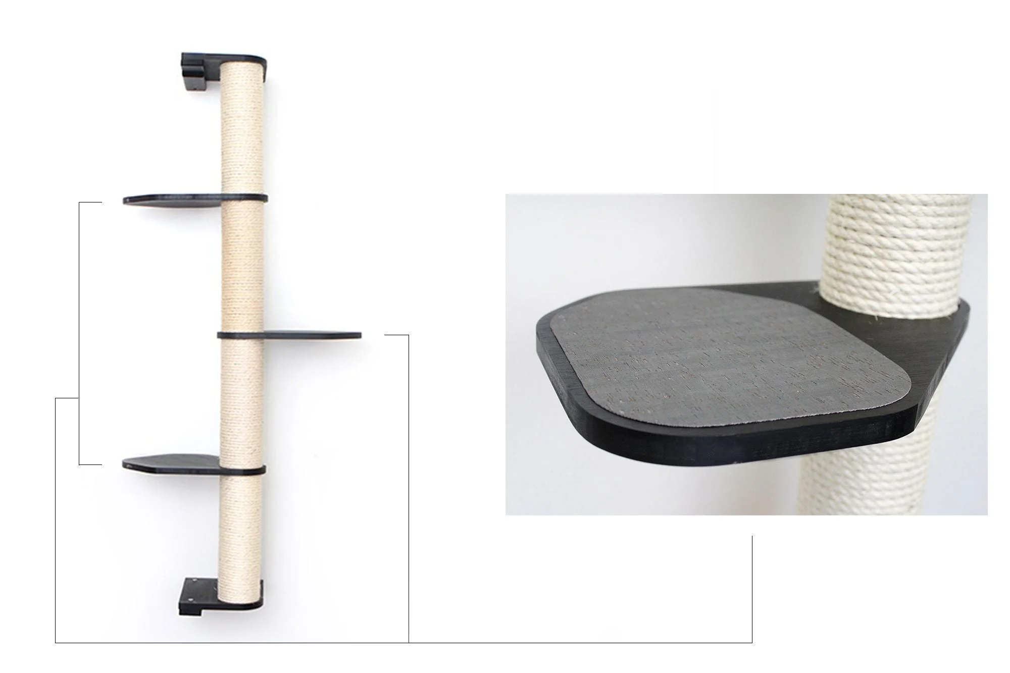 Wall Mounted Cat Climbing Pole - Sisal - Image 45