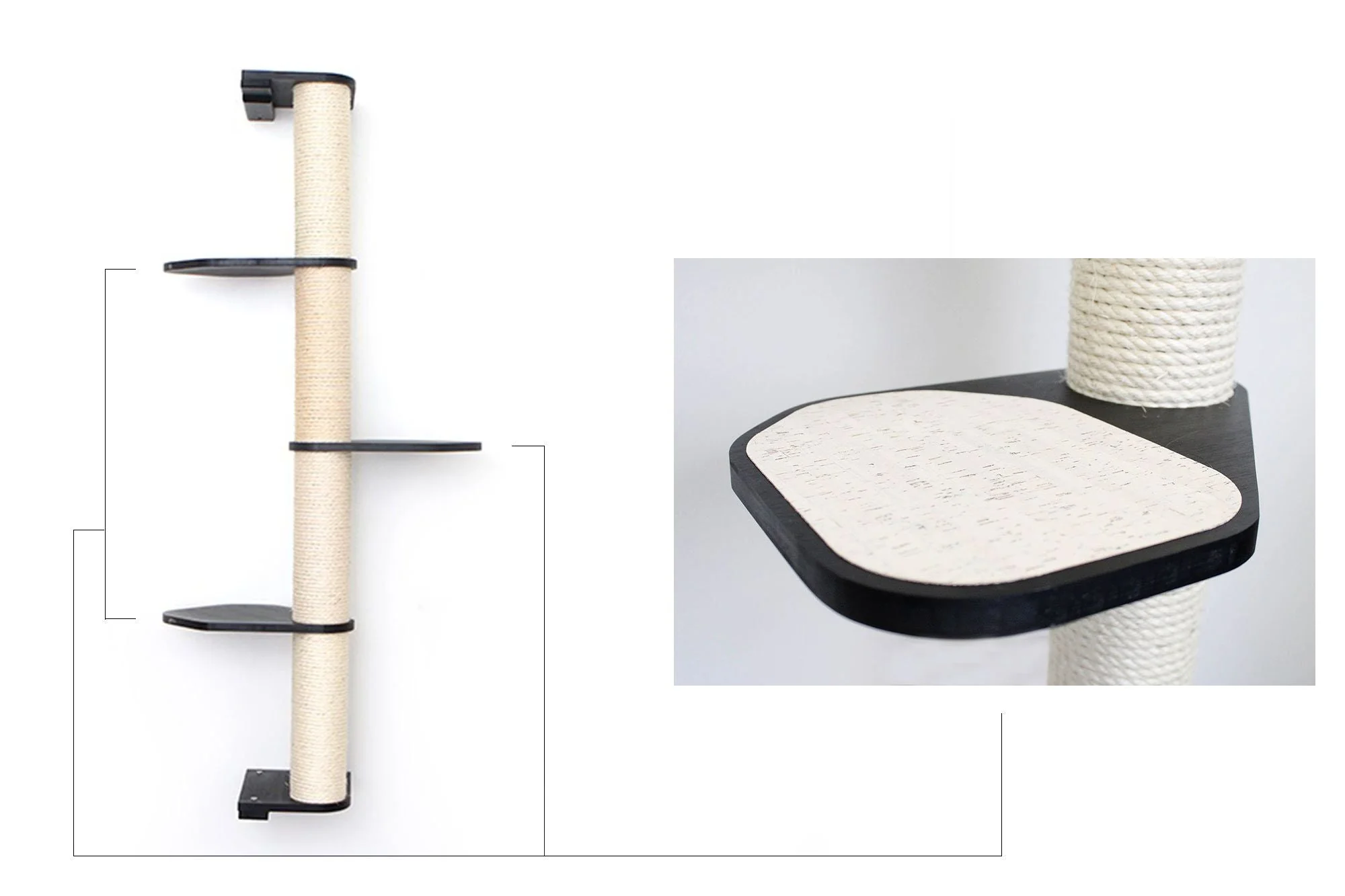Wall Mounted Cat Climbing Pole - Sisal - Image 46