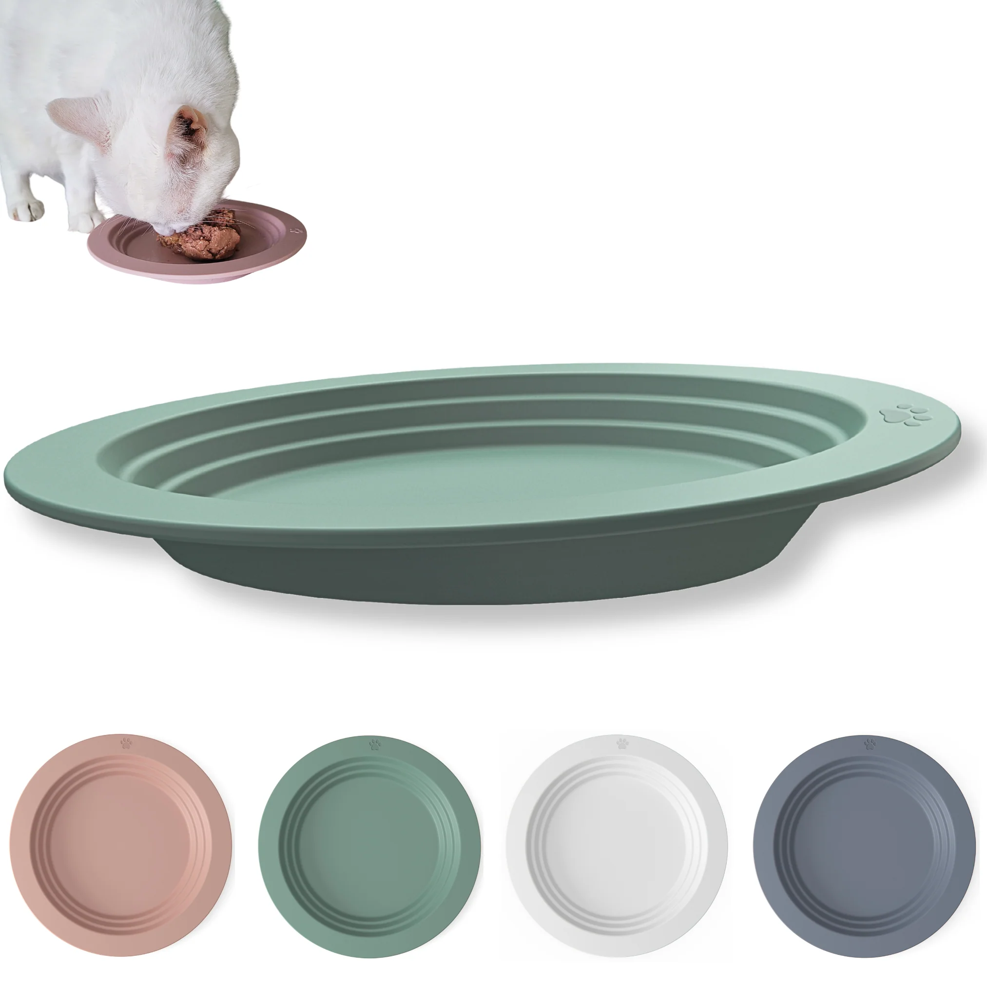 Whisker Friendly Cat Food Dish, Silicone, Shallow, Non Slip, Cat Dog Kitten Feeding Dish - Image 10
