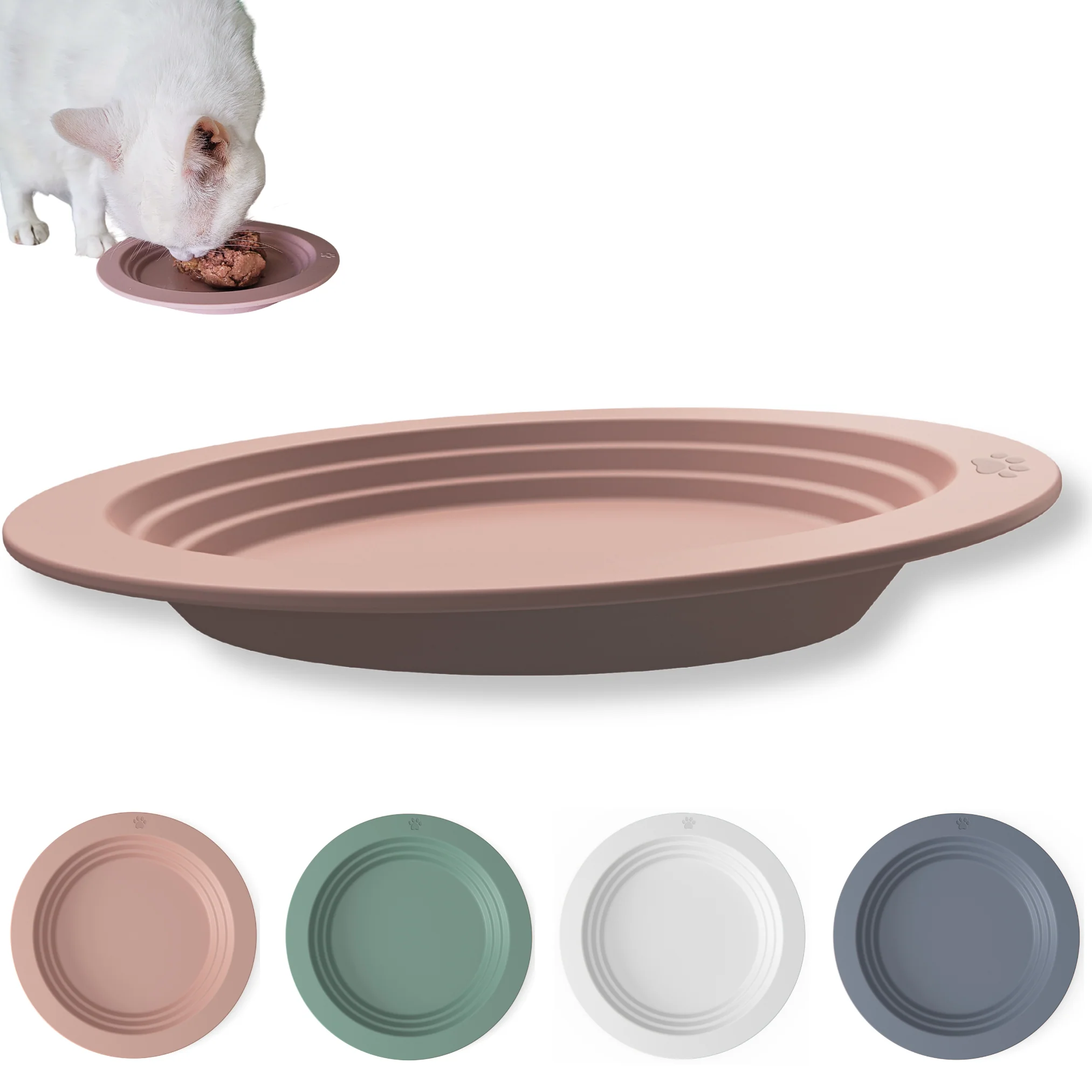 Whisker Friendly Cat Food Dish, Silicone, Shallow, Non Slip, Cat Dog Kitten Feeding Dish - Image 11