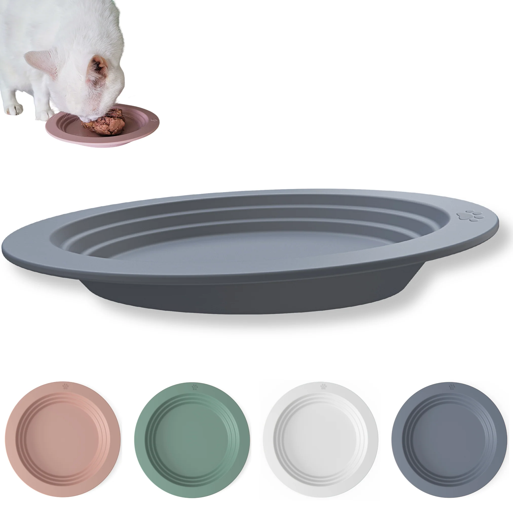 Whisker Friendly Cat Food Dish, Silicone, Shallow, Non Slip, Cat Dog Kitten Feeding Dish - Image 9