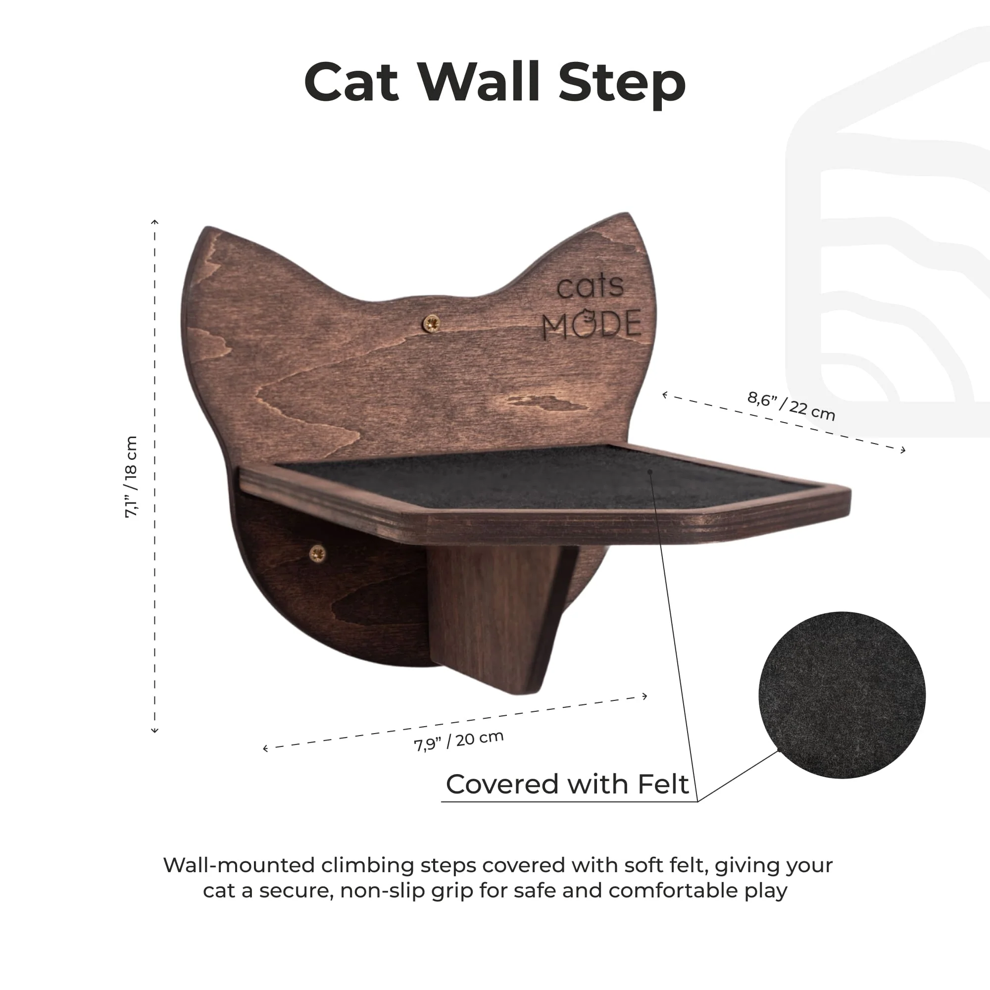 Wooden Cat Step – Dark Walnut - Image 4