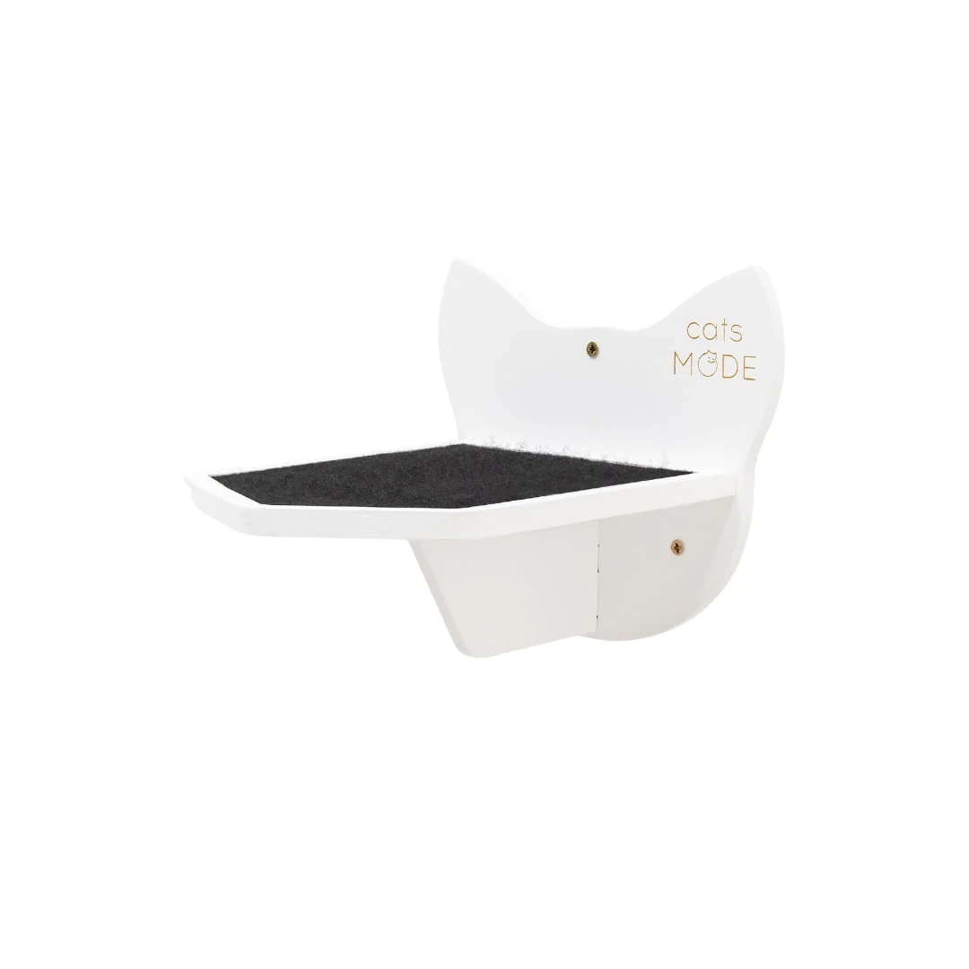 Wooden Cat Step - White