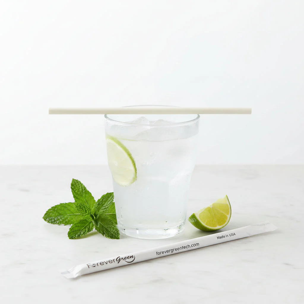 Wrapped 10.25'' x 0.27'' Compostable White Giant Drinking Straws - 1,850 Count - Image 3