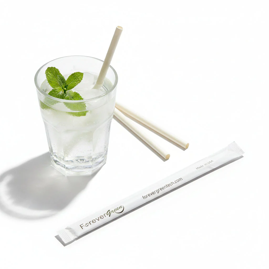 Wrapped 10.25'' x 0.27'' Compostable White Giant Drinking Straws - 1,850 Count - Image 4