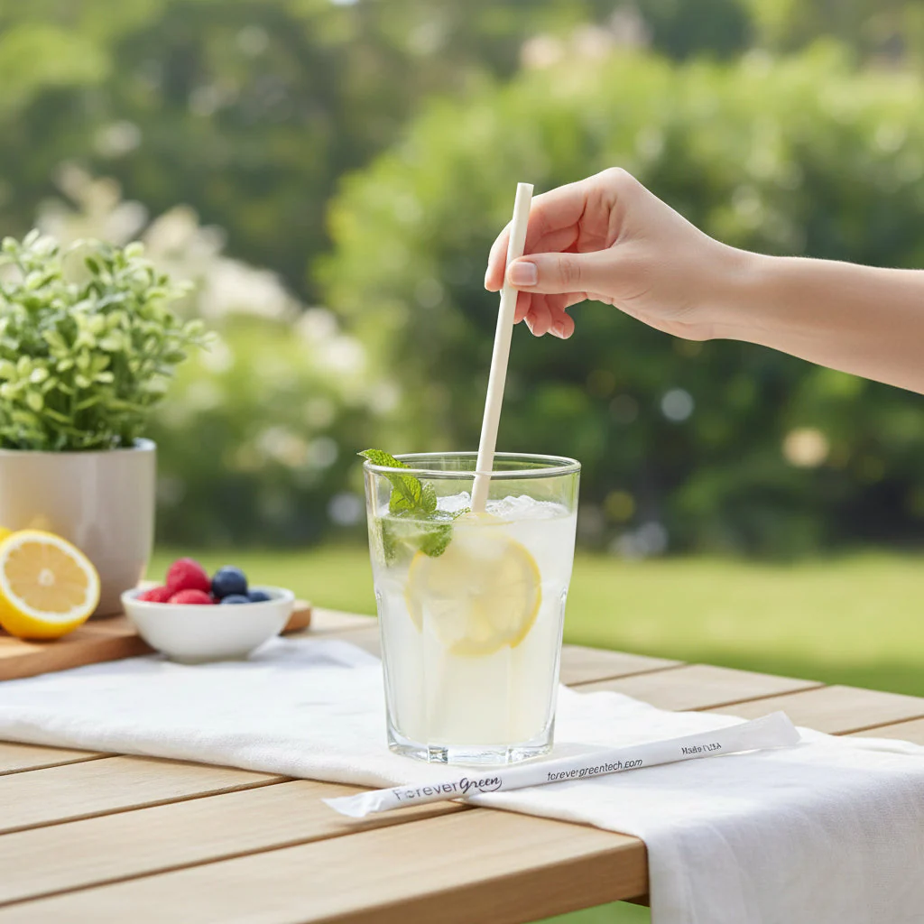 Wrapped 10.25'' x 0.27'' Compostable White Giant Drinking Straws - 1,850 Count - Image 6