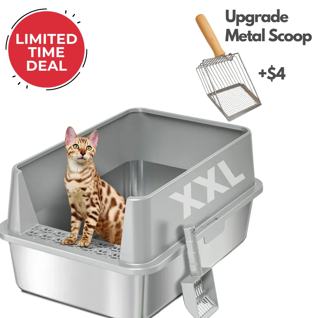 XXL Stainless Steel Cat Litter Box with Lid – High Sides, Low Entry, Easy to Clean, Odor-Free, Anti-Leak | Buy 2 & Save $10 - Image 15