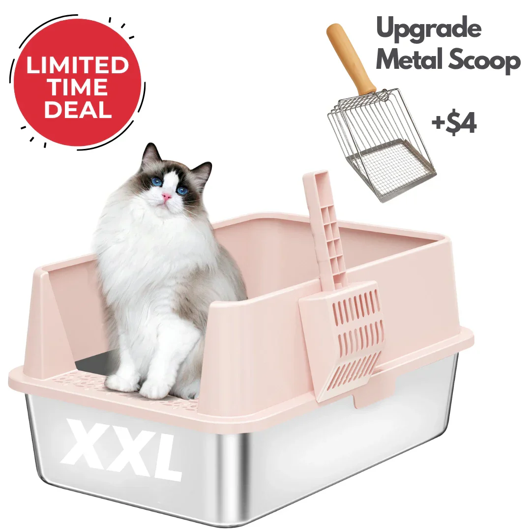 XXL Stainless Steel Cat Litter Box with Lid – High Sides, Low Entry, Easy to Clean, Odor-Free, Anti-Leak | Buy 2 & Save $10 - Image 16