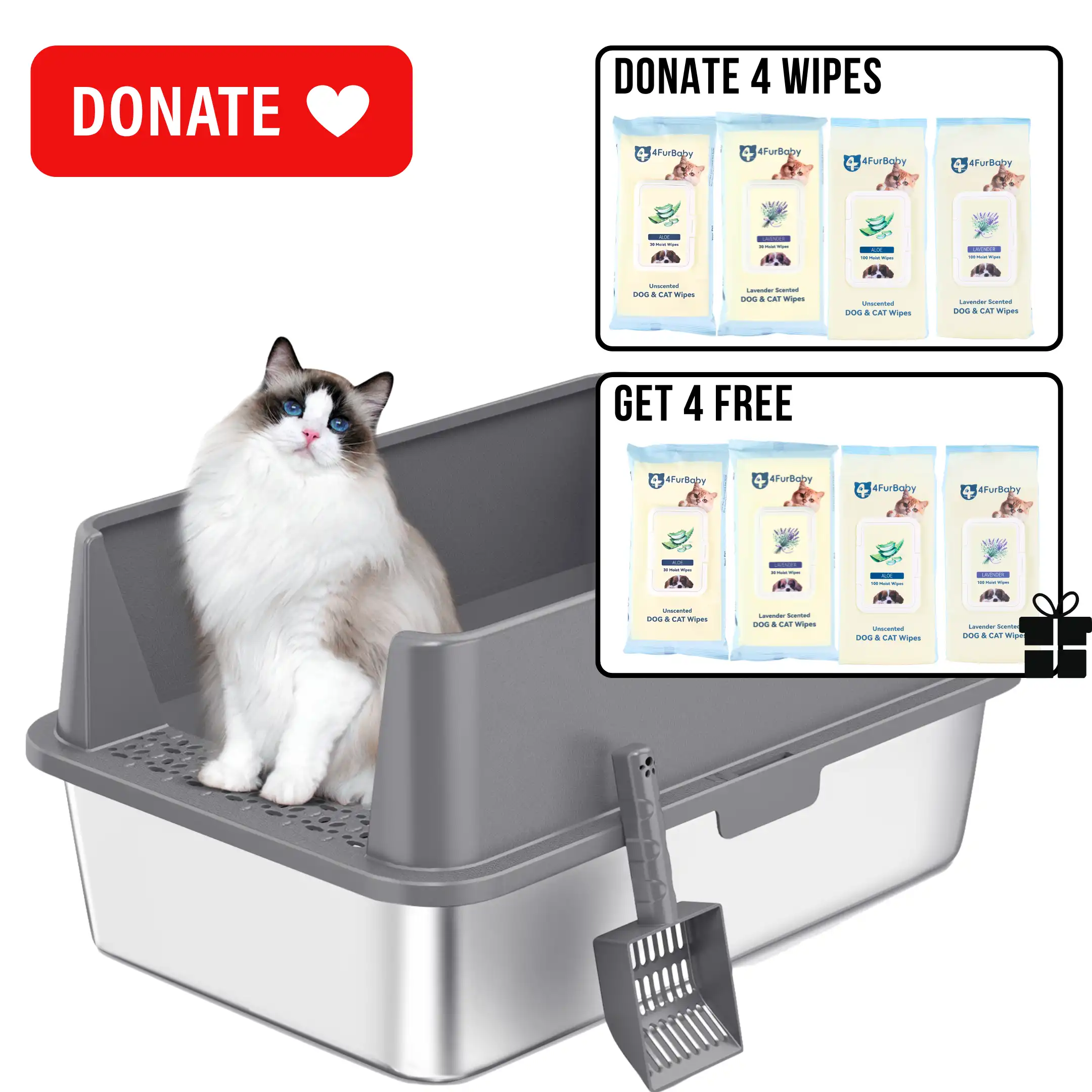 XXL Stainless Steel Cat Litter Box with Lid – High Sides, Low Entry, Easy to Clean, Odor-Free, Anti-Leak | Buy 2 & Save $10 - Image 25