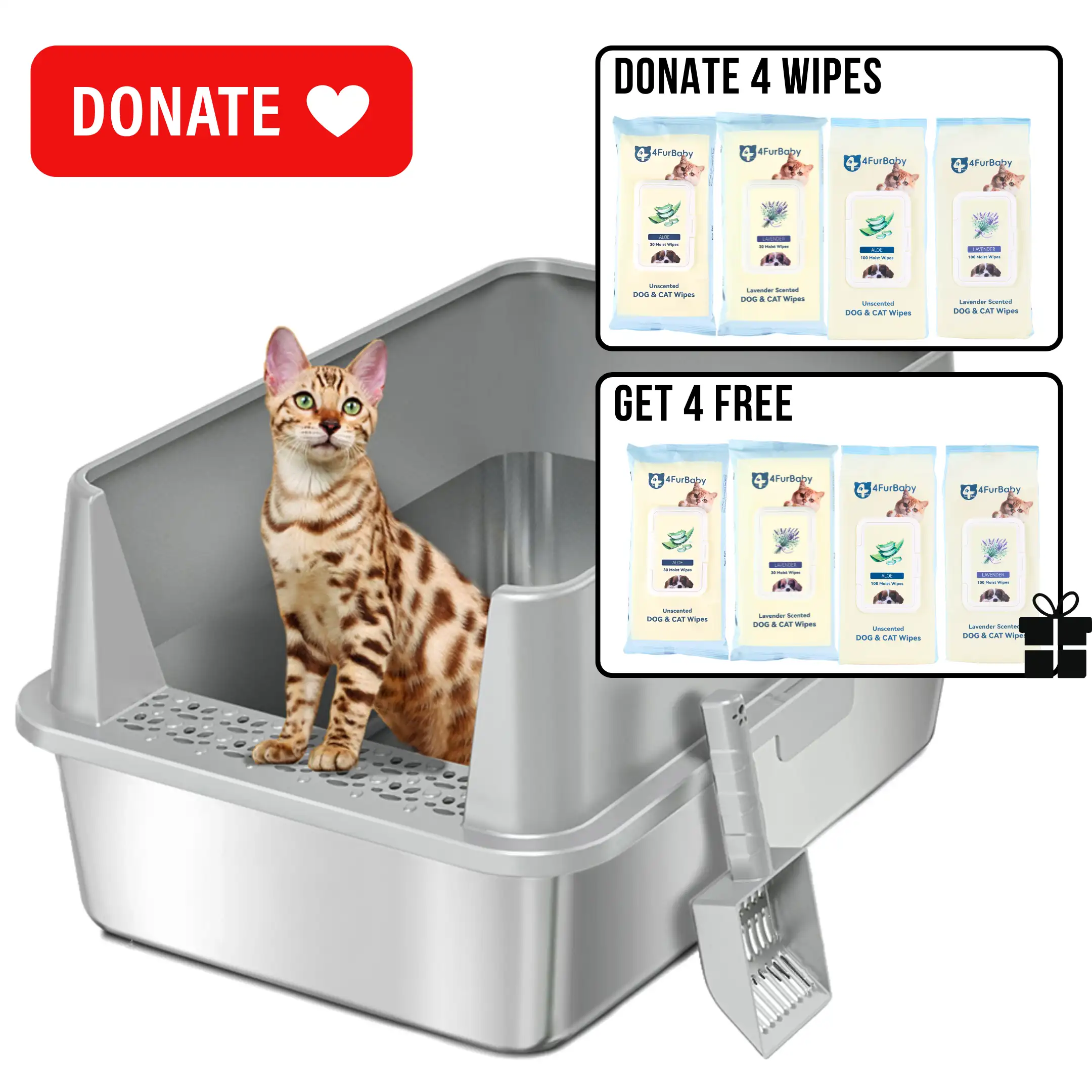 XXL Stainless Steel Cat Litter Box with Lid – High Sides, Low Entry, Easy to Clean, Odor-Free, Anti-Leak | Buy 2 & Save $10 - Image 31
