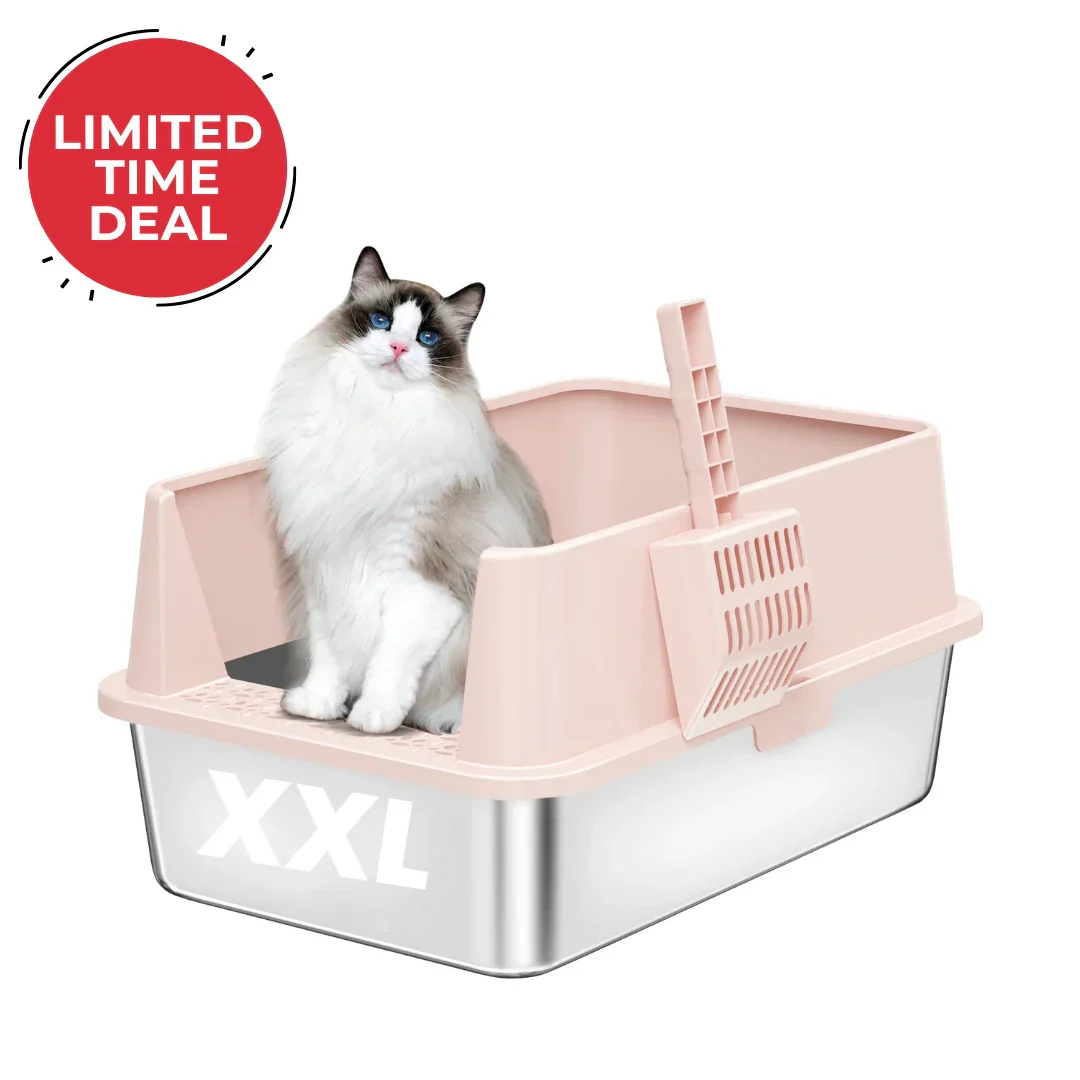 XXL Stainless Steel Cat Litter Box with Lid – High Sides, Low Entry, Easy to Clean, Odor-Free, Anti-Leak | Buy 2 & Save $10 - Image 9